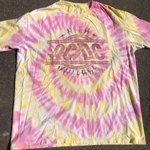 Vintage style tie dyed AC/DC T-shirt